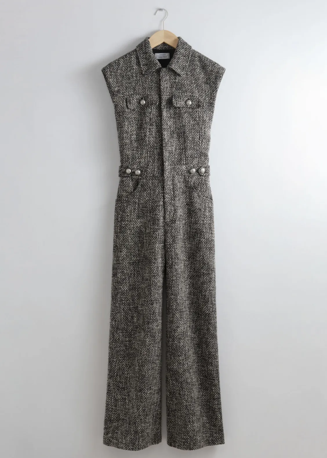 Fashion & Other Stories Combinaison Large Sans Manches En Tweed Tweed noir