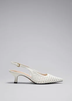 Outlet & Other Stories Escarpins En Cuir Tressé Blanc