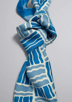 New & Other Stories Foulard Carré Imprimé Bleu