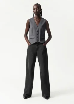 Fashion & Other Stories Gilet Habillé En Laine Gris