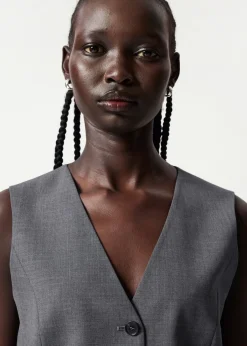 Fashion & Other Stories Gilet Habillé En Laine Gris