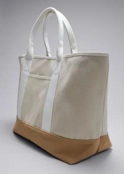 Discount & Other Stories Grand Sac Cabas En Toile Beige