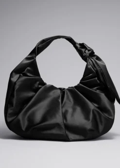 Sale & Other Stories Grand Sac Porté épaule En Satin Noir