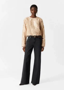 Discount & Other Stories Haut à Franges Beige