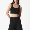 Fashion & Other Stories Haut Bralette Laine Bouclée à Bordures Pailletées Noir