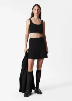 Fashion & Other Stories Haut Bralette Laine Bouclée à Bordures Pailletées Noir