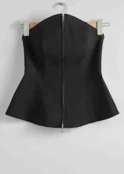 Sale & Other Stories Haut Bustier évasé Noir