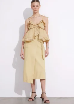 New & Other Stories Haut Bustier Volanté à Bretelles Beige