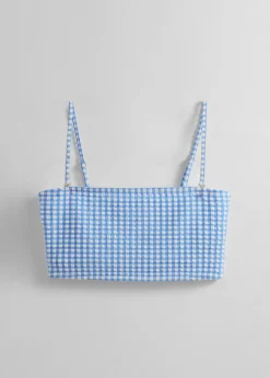 Cheap & Other Stories Haut De Bikini Bandeau Carreaux bleus/blancs
