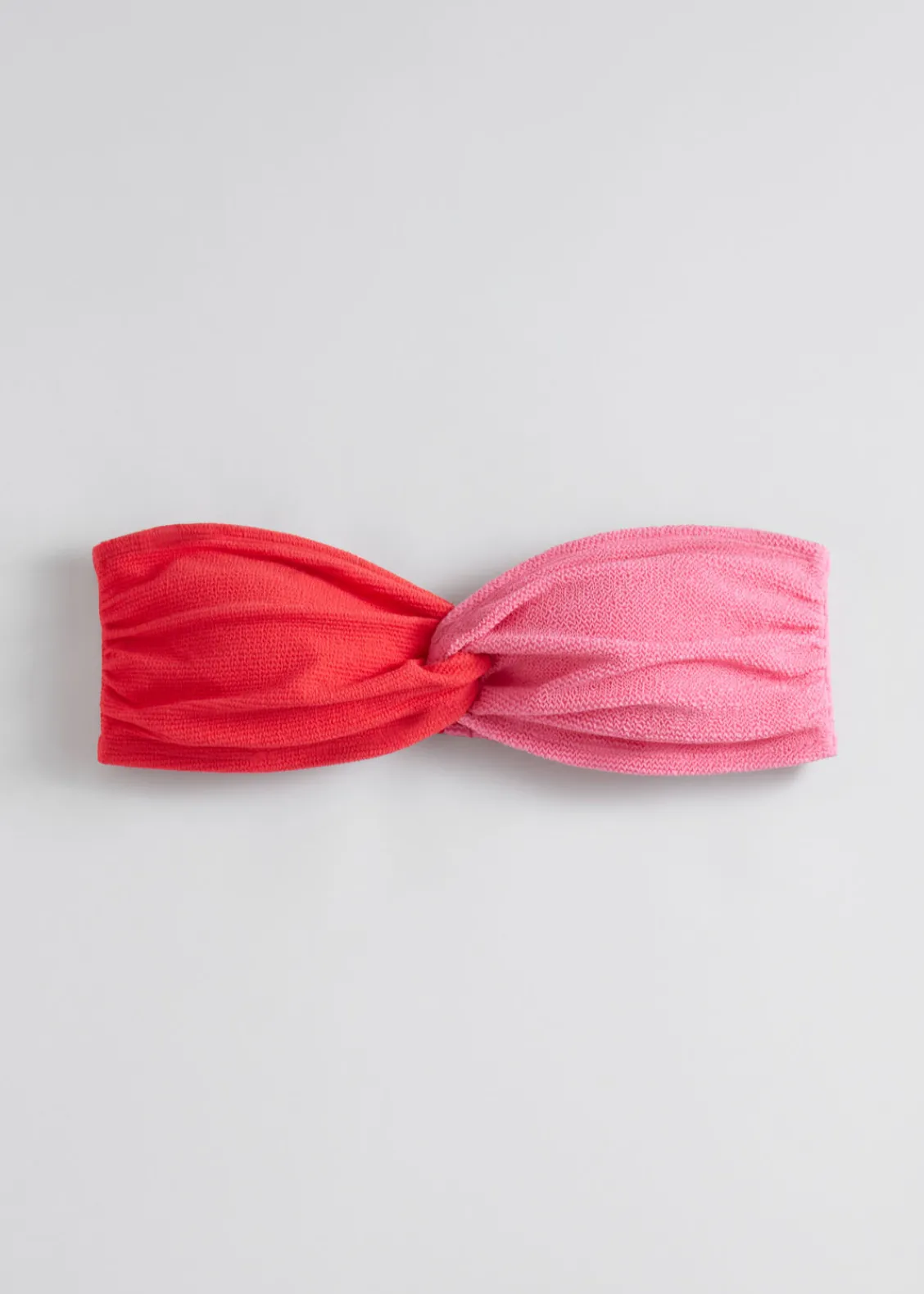 Best Sale & Other Stories Haut De Bikini Bandeau Bicolore Rose/Rouge