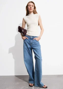 Fashion & Other Stories Haut Transparent Sans Manches Blanc