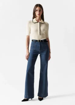 Outlet & Other Stories Jeans Bootcut à Poches Plaquées