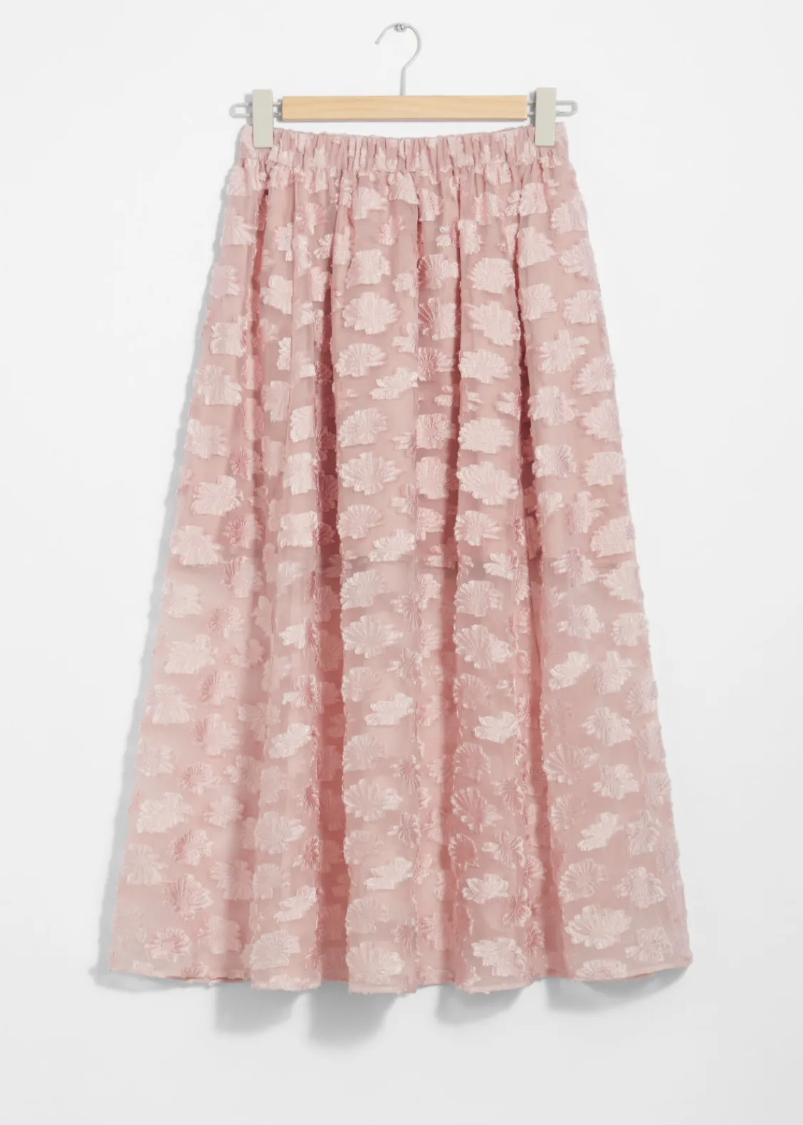 Store & Other Stories Jupe Midi à Motifs Floraux Appliqués Rose