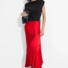Store & Other Stories Jupe Midi Asymétrique En Satin Rouge