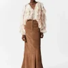 Flash Sale & Other Stories Jupe Midi En Daim Marron Clair