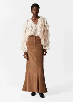 Flash Sale & Other Stories Jupe Midi En Daim Marron Clair