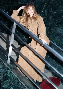 Flash Sale & Other Stories Jupe Midi En Daim Marron Clair