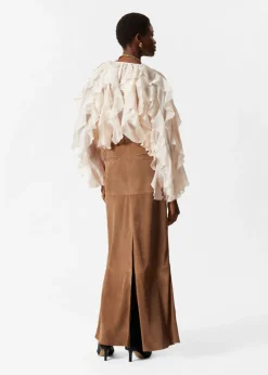 Flash Sale & Other Stories Jupe Midi En Daim Marron Clair