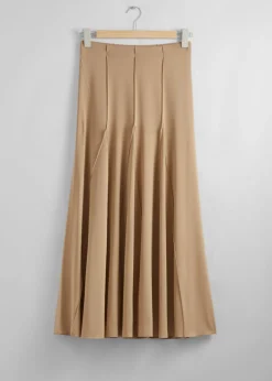 Hot & Other Stories Jupe Midi Plissée Beige