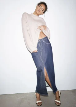 New & Other Stories Jupe Midi 5 poches En Denim Bleu foncé