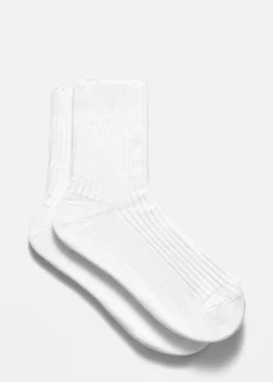 Shop & Other Stories Lot De 2 paires De Chaussettes En Coton Côtelé Blanc