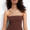 Flash Sale & Other Stories Maillot Texturé à Encolure Bandeau Marron