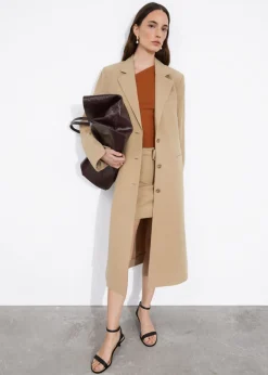 New & Other Stories Manteau Blazer En Soie Mélangée Beige