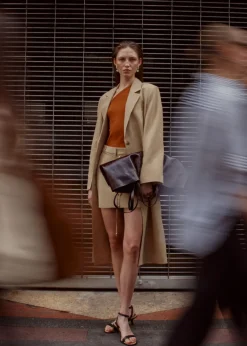 New & Other Stories Manteau Blazer En Soie Mélangée Beige