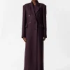 Sale & Other Stories Manteau Long En Laine Mélangée Violet foncé