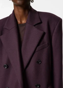 Sale & Other Stories Manteau Long En Laine Mélangée Violet foncé
