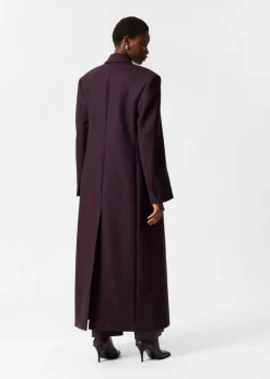Sale & Other Stories Manteau Long En Laine Mélangée Violet foncé
