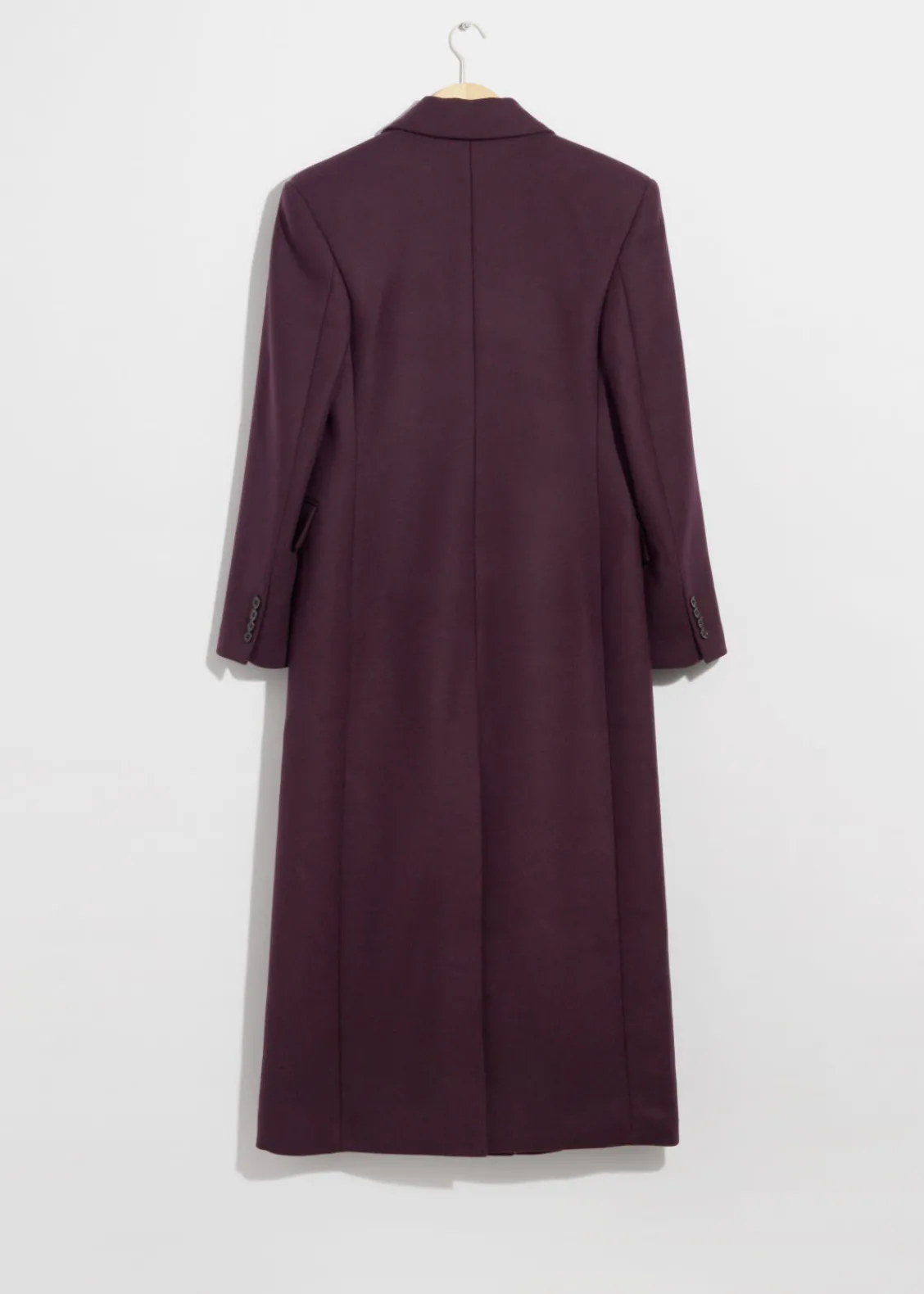 Sale & Other Stories Manteau Long En Laine Mélangée Violet foncé