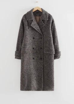 Cheap & Other Stories Manteau Oversize à Double Boutonnage Marron
