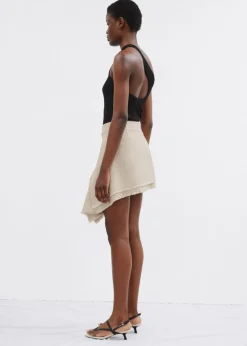 Store & Other Stories Mini-jupe Asymétrique à Superposition Beige
