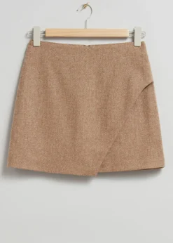 Best Sale & Other Stories Mini-jupe Asymétrique En Tweed Tweed beige