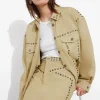 Online & Other Stories Mini-jupe Cloutée En Jean Beige