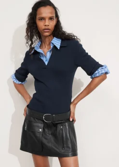 Cheap & Other Stories Mini-jupe En Cuir De Style Utilitaire Noir