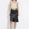 Sale & Other Stories Mini-jupe Fendue En Cuir Noir