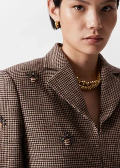 Shop & Other Stories Mini-robe Blazer Brodée D’abeilles Tweed brun