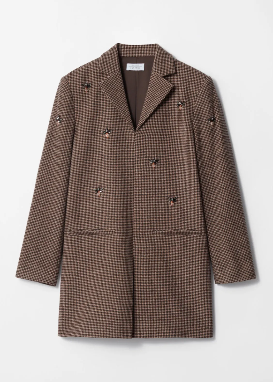 Shop & Other Stories Mini-robe Blazer Brodée D’abeilles Tweed brun