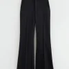 Fashion & Other Stories Pantalon Ajusté évasé Noir
