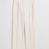 Cheap & Other Stories Pantalon Droit Plissé Couleur crème