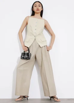 Online & Other Stories Pantalon Habillé Large Taupe