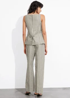 Best Sale & Other Stories Pantalon Habillé Rayé Rayures beiges/noires