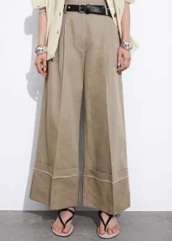 Best & Other Stories Pantalon Large à Revers Taupe