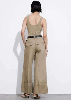 Best & Other Stories Pantalon Large à Revers Taupe