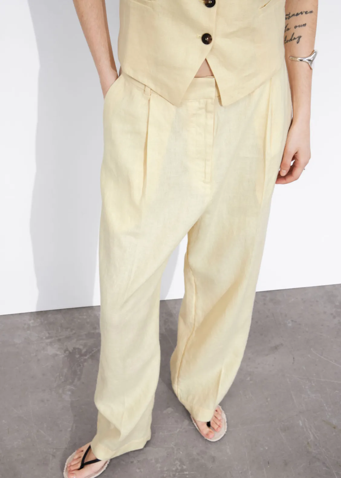 Shop & Other Stories Pantalon Large En Lin