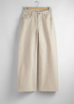 Cheap & Other Stories Pantalon Large Texturé Couleur crème