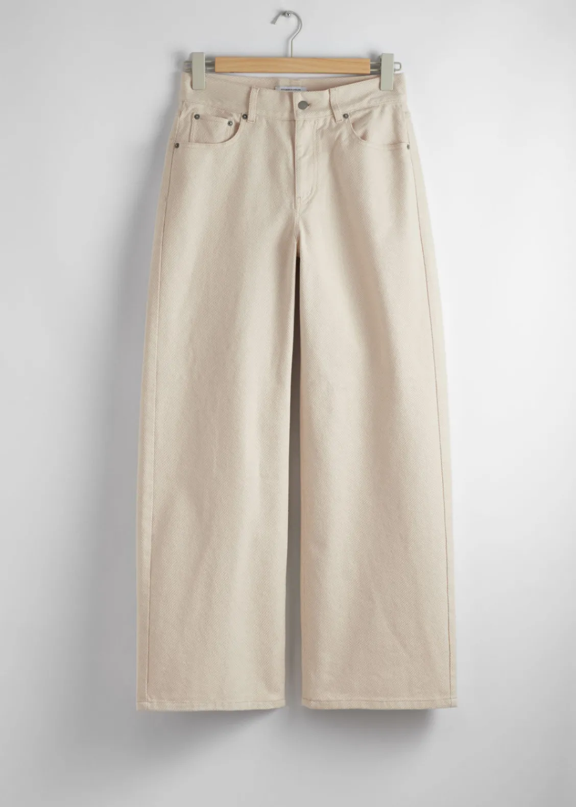 Cheap & Other Stories Pantalon Large Texturé Couleur crème