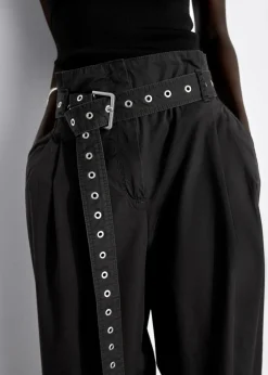 Outlet & Other Stories Pantalon Taille Haute Froncée à Ceinture à œillets
